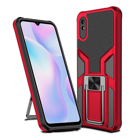 Xiaomi Redmi 9A用ハイブリットバンパーケース プラスチック アンド指輪 マグネット式 ZL1 Xiaomi レッド