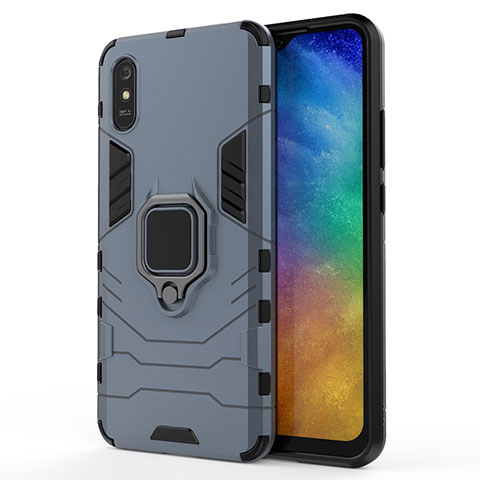 Xiaomi Redmi 9A用ハイブリットバンパーケース プラスチック アンド指輪 マグネット式 KC2 Xiaomi ネイビー