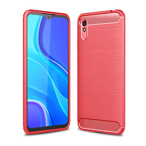 Xiaomi Redmi 9A用シリコンケース ソフトタッチラバー ライン カバー WL1 Xiaomi レッド