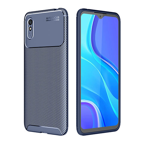 Xiaomi Redmi 9A用シリコンケース ソフトタッチラバー ツイル カバー S01 Xiaomi ネイビー