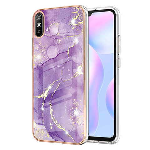 Xiaomi Redmi 9A用シリコンケース ソフトタッチラバー バタフライ パターン カバー Y05B Xiaomi パープル