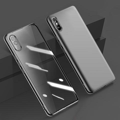 Xiaomi Redmi 9A用極薄ソフトケース シリコンケース 耐衝撃 全面保護 クリア透明 H01 Xiaomi ブラック