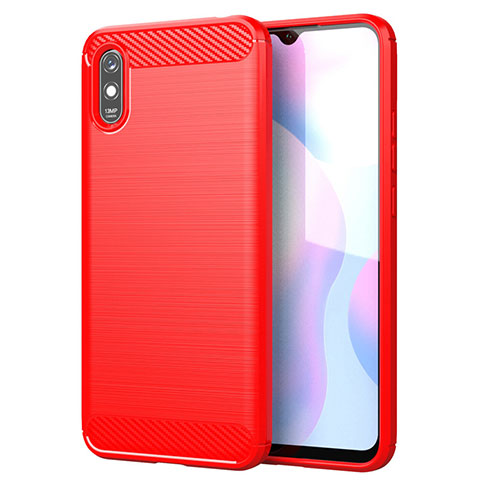 Xiaomi Redmi 9AT用シリコンケース ソフトタッチラバー ライン カバー Xiaomi レッド