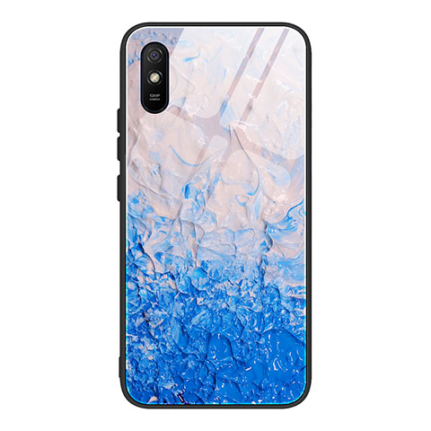 Xiaomi Redmi 9AT用ハイブリットバンパーケース プラスチック パターン 鏡面 カバー JM1 Xiaomi ネイビー