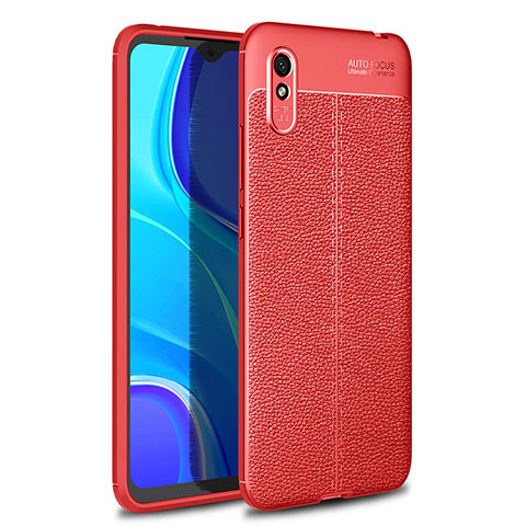 Xiaomi Redmi 9AT用シリコンケース ソフトタッチラバー レザー柄 カバー WL1 Xiaomi レッド