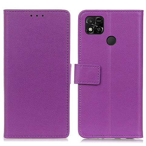 Xiaomi Redmi 9C用手帳型 レザーケース スタンド カバー M08L Xiaomi パープル