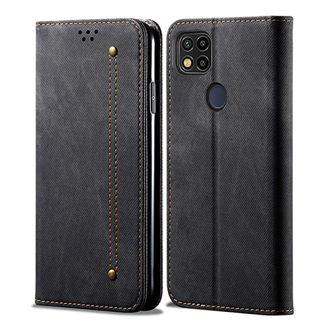 Xiaomi Redmi 9C用手帳型 布 スタンド B01S Xiaomi ブラック