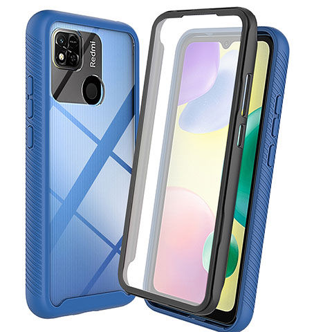 Xiaomi Redmi 9C用360度 フルカバー ハイブリットバンパーケース クリア透明 プラスチック カバー ZJ3 Xiaomi ネイビー