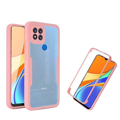 Xiaomi Redmi 9C用360度 フルカバー ハイブリットバンパーケース クリア透明 プラスチック カバー MJ1 Xiaomi ローズゴールド