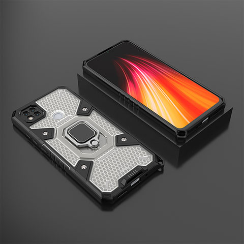 Xiaomi Redmi 9C NFC用ハイブリットバンパーケース プラスチック アンド指輪 マグネット式 KC3 Xiaomi ブラック