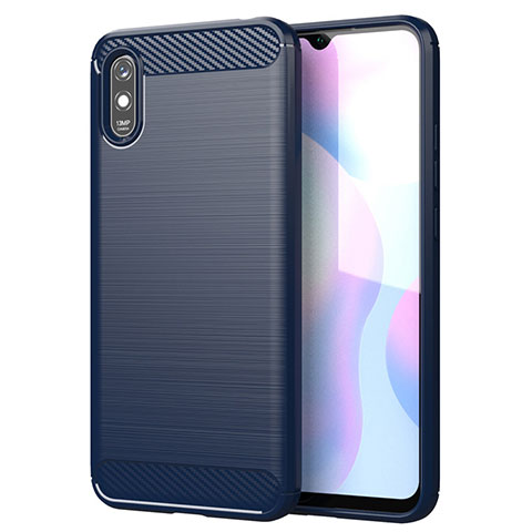 Xiaomi Redmi 9i用シリコンケース ソフトタッチラバー ライン カバー Xiaomi ネイビー