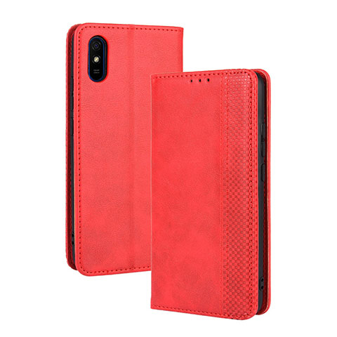 Xiaomi Redmi 9i用手帳型 レザーケース スタンド カバー BY4 Xiaomi レッド