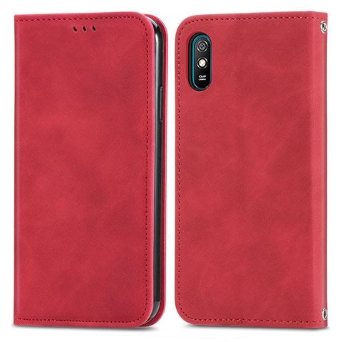 Xiaomi Redmi 9i用手帳型 レザーケース スタンド カバー S04D Xiaomi レッド