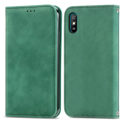 Xiaomi Redmi 9i用手帳型 レザーケース スタンド カバー S04D Xiaomi グリーン