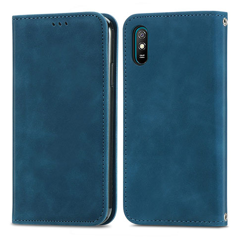 Xiaomi Redmi 9i用手帳型 レザーケース スタンド カバー S04D Xiaomi ネイビー