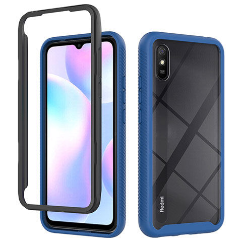 Xiaomi Redmi 9i用360度 フルカバー ハイブリットバンパーケース クリア透明 プラスチック カバー ZJ4 Xiaomi ネイビー