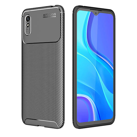 Xiaomi Redmi 9i用シリコンケース ソフトタッチラバー ツイル カバー S01 Xiaomi ブラック