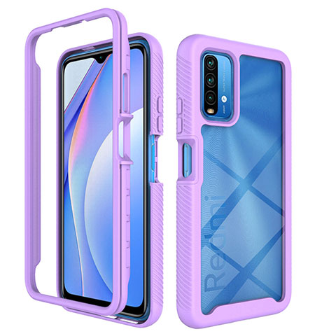 Xiaomi Redmi 9T 4G用360度 フルカバー ハイブリットバンパーケース クリア透明 プラスチック カバー ZJ4 Xiaomi ラベンダー