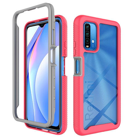 Xiaomi Redmi 9T 4G用360度 フルカバー ハイブリットバンパーケース クリア透明 プラスチック カバー ZJ4 Xiaomi ローズレッド