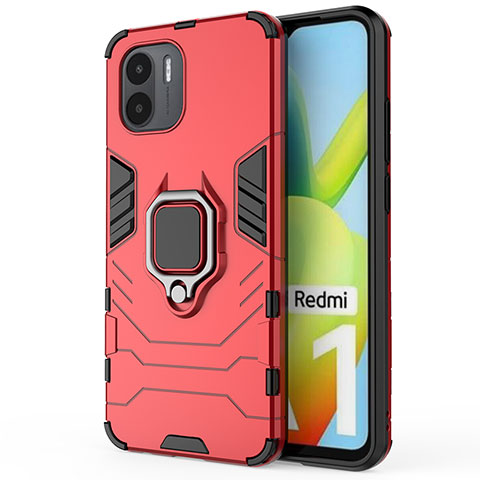 Xiaomi Redmi A2用ハイブリットバンパーケース プラスチック アンド指輪 マグネット式 KC1 Xiaomi レッド