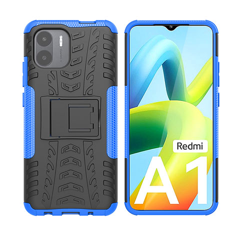 Xiaomi Redmi A2用ハイブリットバンパーケース スタンド プラスチック 兼シリコーン カバー JX2 Xiaomi ネイビー