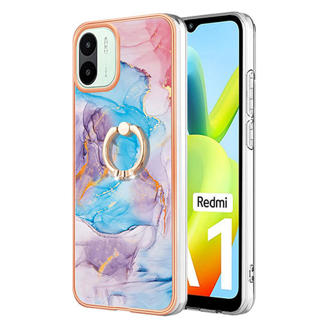 Xiaomi Redmi A2用シリコンケース ソフトタッチラバー バタフライ パターン カバー アンド指輪 YB3 Xiaomi ネイビー