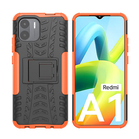 Xiaomi Redmi A2 Plus用ハイブリットバンパーケース スタンド プラスチック 兼シリコーン カバー JX2 Xiaomi オレンジ