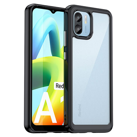 Xiaomi Redmi A2 Plus用ハイブリットバンパーケース クリア透明 プラスチック カバー J01S Xiaomi ブラック