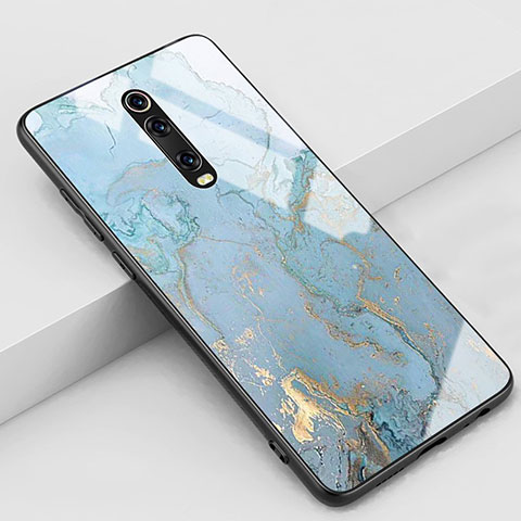 Xiaomi Redmi K20用ハイブリットバンパーケース プラスチック パターン 鏡面 カバー K01 Xiaomi シアン