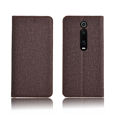 Xiaomi Redmi K20 Pro用手帳型 布 スタンド H01 Xiaomi ブラウン