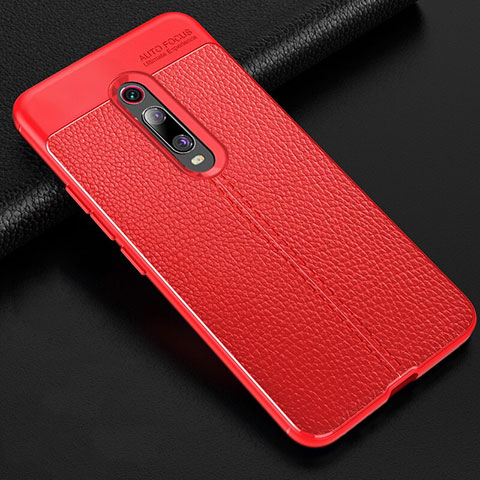 Xiaomi Redmi K20 Pro用シリコンケース ソフトタッチラバー レザー柄 カバー H03 Xiaomi レッド