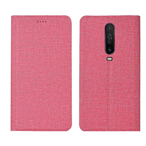 Xiaomi Redmi K30 4G用手帳型 布 スタンド L01 Xiaomi ピンク