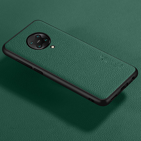 Xiaomi Redmi K30 Pro Zoom用シリコンケース ソフトタッチラバー レザー柄 カバー Xiaomi グリーン