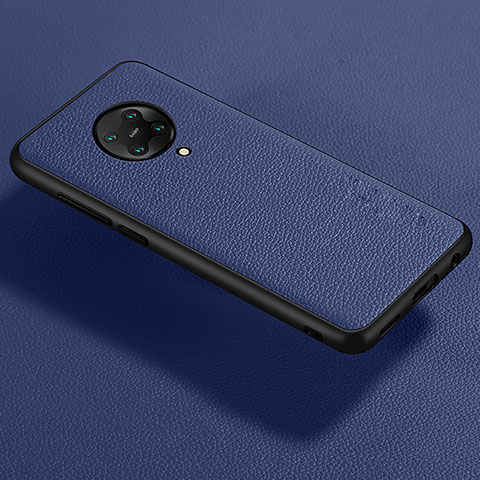 Xiaomi Redmi K30 Pro Zoom用シリコンケース ソフトタッチラバー レザー柄 カバー Xiaomi ネイビー