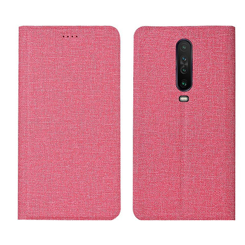 Xiaomi Redmi K30i 5G用手帳型 布 スタンド L01 Xiaomi ピンク
