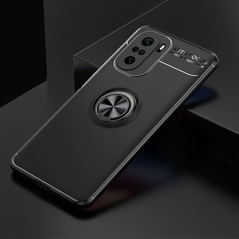 Xiaomi Redmi K40 5G用極薄ソフトケース シリコンケース 耐衝撃 全面保護 アンド指輪 マグネット式 バンパー SD2 Xiaomi ブラック