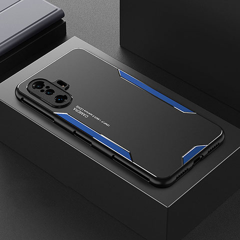 Xiaomi Redmi K40 Gaming 5G用ケース 高級感 手触り良い アルミメタル 製の金属製 兼シリコン カバー Xiaomi ネイビー