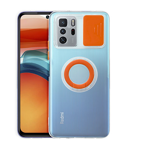 Xiaomi Redmi Note 10 Pro 5G用360度 フルカバー極薄ソフトケース シリコンケース 耐衝撃 全面保護 バンパー MJ1 Xiaomi オレンジ