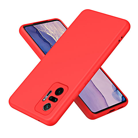 Xiaomi Redmi Note 10 Pro Max用360度 フルカバー極薄ソフトケース シリコンケース 耐衝撃 全面保護 バンパー H01P Xiaomi レッド