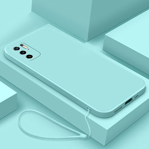 Xiaomi Redmi Note 10T 5G用360度 フルカバー極薄ソフトケース シリコンケース 耐衝撃 全面保護 バンパー YK6 Xiaomi シアン