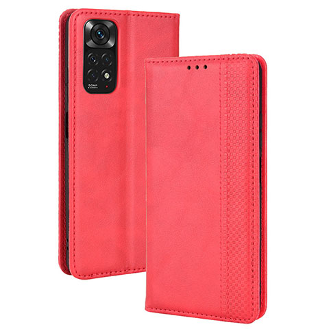 Xiaomi Redmi Note 11 4G (2022)用手帳型 レザーケース スタンド カバー BY4 Xiaomi レッド