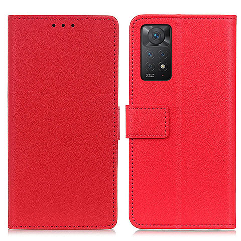 Xiaomi Redmi Note 11 Pro 4G用手帳型 レザーケース スタンド カバー M08L Xiaomi レッド