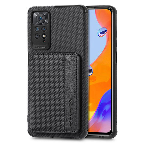 Xiaomi Redmi Note 11 Pro 4G用極薄ソフトケース シリコンケース 耐衝撃 全面保護 マグネット式 バンパー S02D Xiaomi ブラック