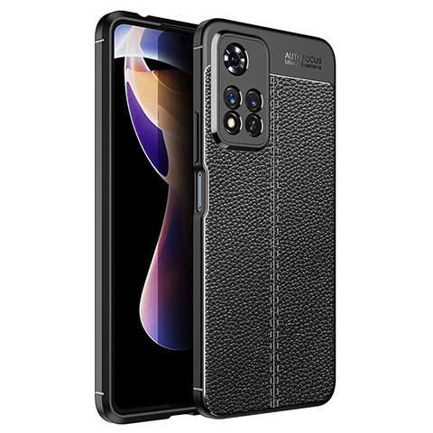 Xiaomi Redmi Note 11 Pro+ Plus 5G用シリコンケース ソフトタッチラバー レザー柄 カバー Xiaomi ブラック