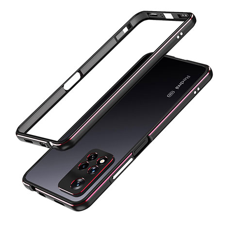 Xiaomi Redmi Note 11 Pro+ Plus 5G用ケース 高級感 手触り良い アルミメタル 製の金属製 バンパー カバー Xiaomi レッド・ブラック