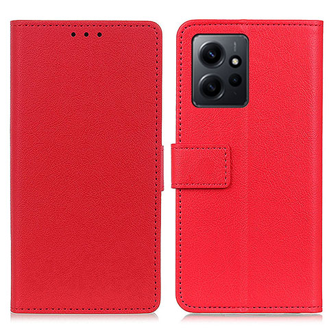 Xiaomi Redmi Note 12 4G用手帳型 レザーケース スタンド カバー M08L Xiaomi レッド