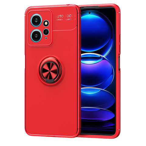 Xiaomi Redmi Note 12 4G用極薄ソフトケース シリコンケース 耐衝撃 全面保護 アンド指輪 マグネット式 バンパー SD2 Xiaomi レッド