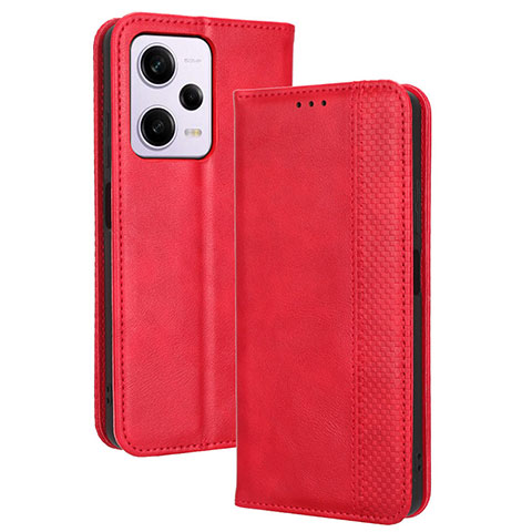 Xiaomi Redmi Note 12 Explorer用手帳型 レザーケース スタンド カバー BY4 Xiaomi レッド