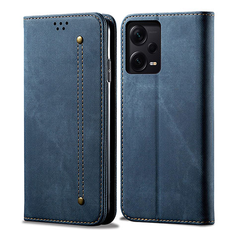 Xiaomi Redmi Note 12 Pro 5G用手帳型 布 スタンド Xiaomi ネイビー