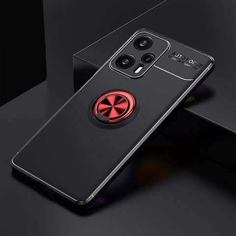 Xiaomi Redmi Note 12 Turbo 5G用極薄ソフトケース シリコンケース 耐衝撃 全面保護 アンド指輪 マグネット式 バンパー SD1 Xiaomi レッド・ブラック